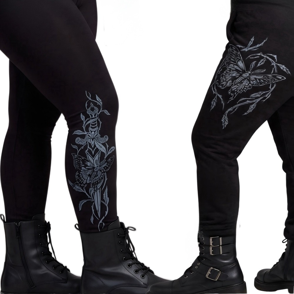 TORRID Nightfall Gothic Black Moth & Dagger Print Leggings NWT Size 5X